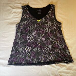 Simply Vera Vera Wang Black and Purple Sleeveless Tank Top and Bottoms Pajamas
